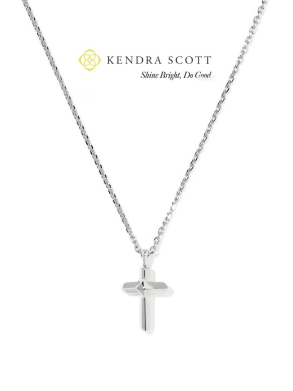 Kendra Scott Metal Sterling Silver Cross Short Pendant Necklace